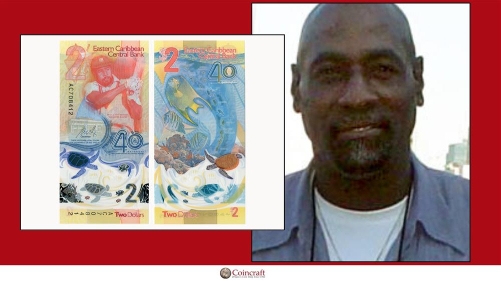 East Caribbean 2 Dollars Honouring  Viv Richards (Former Cricketer)